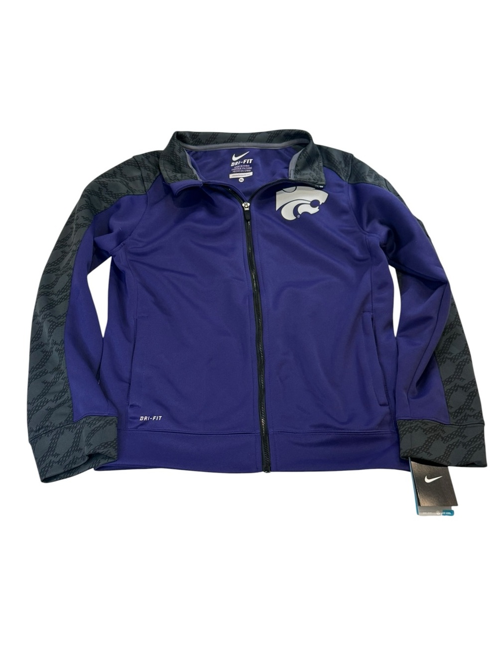 Nike DriFIT Kansas State Wildcats Women’s Zip Up Sweater Purple Size XL NWT